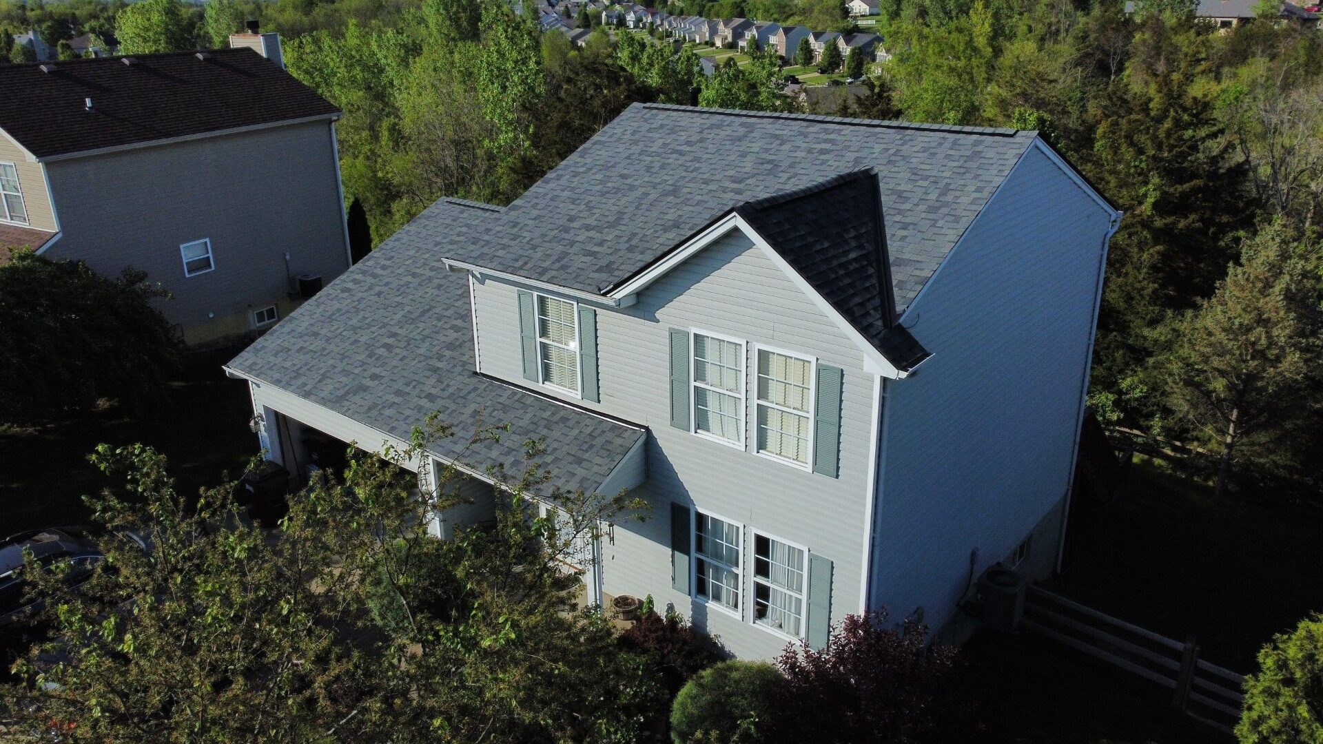 Completed roof repair on Cincinnati home with new shingles