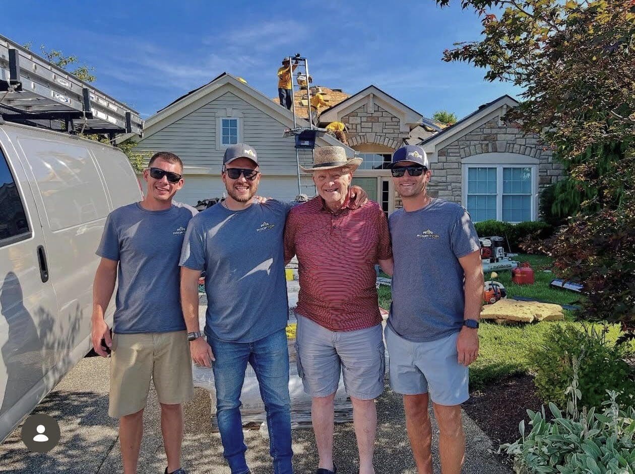 Rooftop Relief crew working on a roof in Montgomery, Ohio